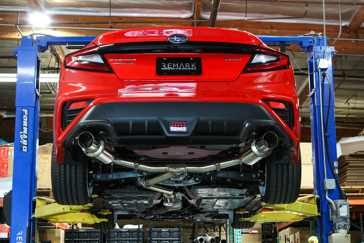 REMARK 2022+ Subaru WRX (VB) Catback Exhaust - Dual R1 Spec Stainless (Resonated) - RK-C2076S-03C