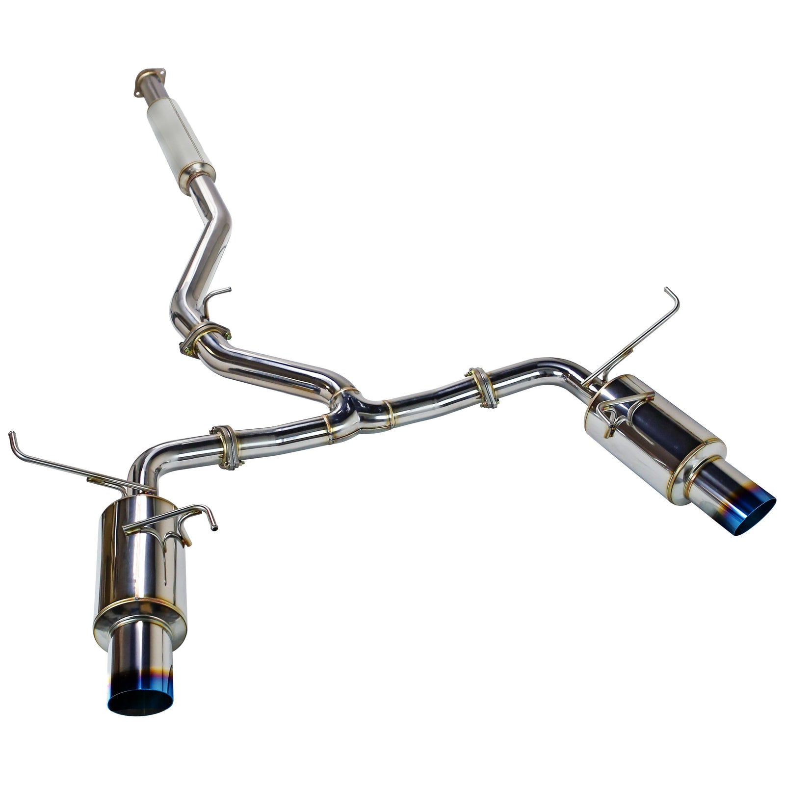 REMARK 2022+ Subaru WRX (VB) Catback Exhaust - Dual R1 Spec Burnt Stainless (Resonated) - RK-C2076S-03TC
