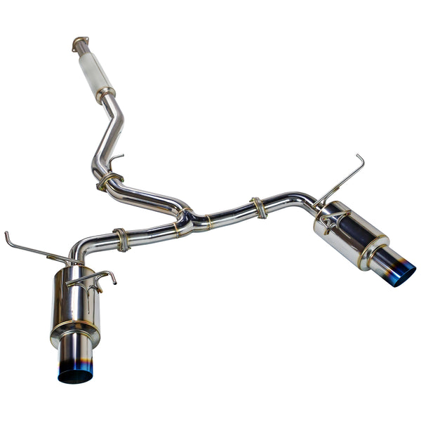 REMARK 2022+ Subaru WRX (VB) Catback Exhaust - Dual R1 Spec Burnt Stainless (Resonated) - RK-C2076S-03TC
