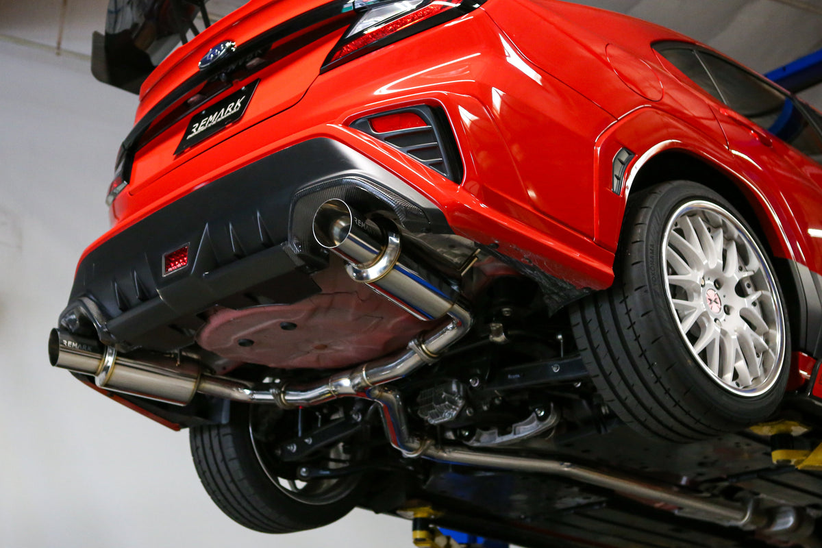 REMARK 2022+ Subaru WRX (VB) Catback Exhaust - Dual R1 Spec Burnt Stainless (Non-Resonated) - RK-C2076S-03T