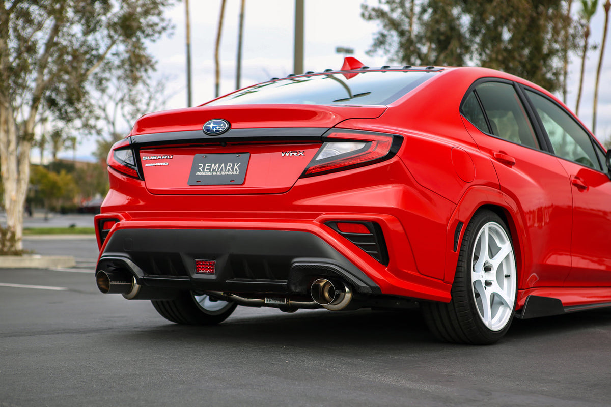 REMARK 2022+ Subaru WRX (VB) Catback Exhaust - Dual R1 Spec Burnt Stainless (Non-Resonated) - RK-C2076S-03T