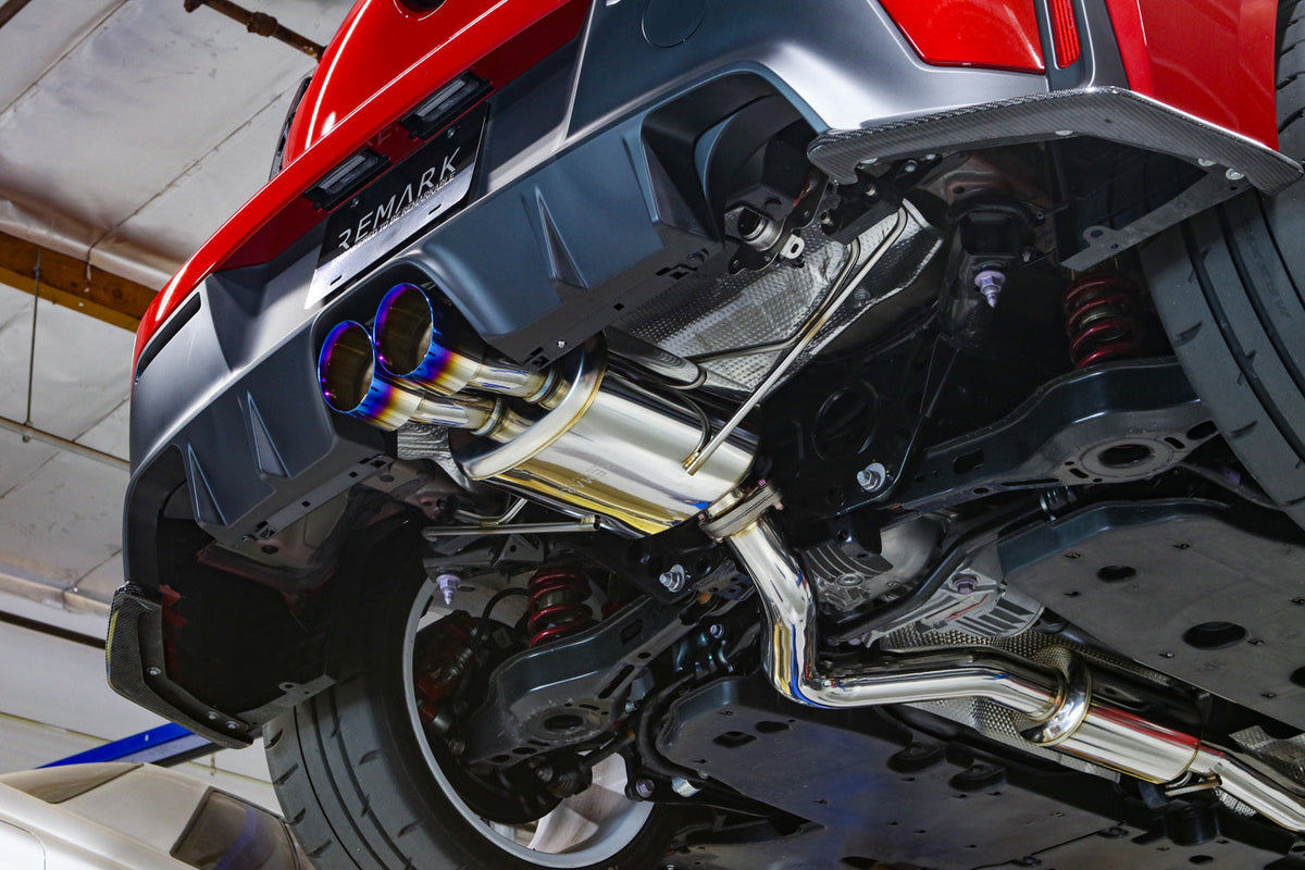 REMARK 24+ Toyota GR Corolla Dual Center Exit w/ Resonator Burnt Stainless Steel Catback Exhaust, - RK-C2076T-05TC