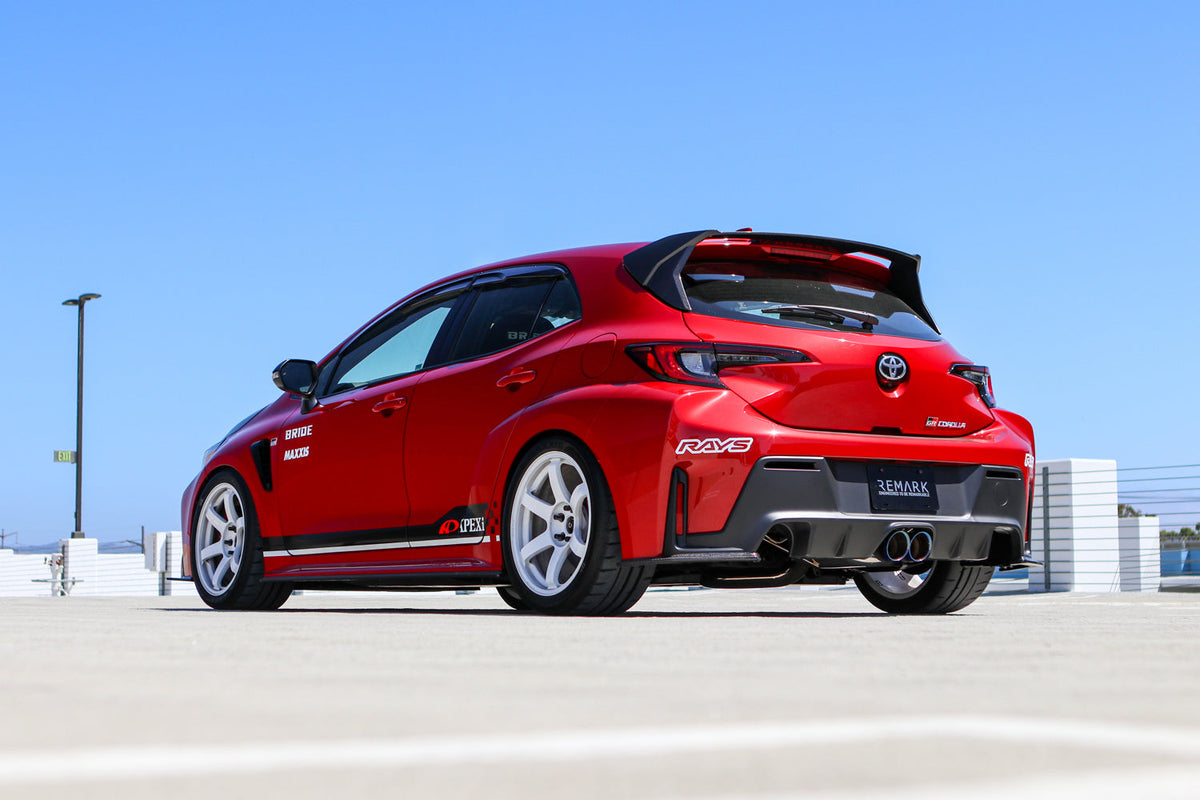 REMARK 23+ Toyota GR Corolla Dual Center Exit w/ Resonator Stainless Steel Catback Exhaust - RK-C2076T-05C