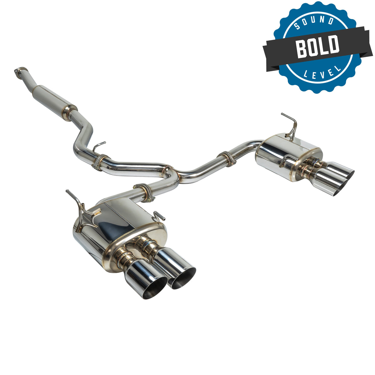 Remark 2015+ Subaru WRX/STi 4in Quad Cat-Back Exhaust Stainless Single Resonated - RK-C4076S-01C