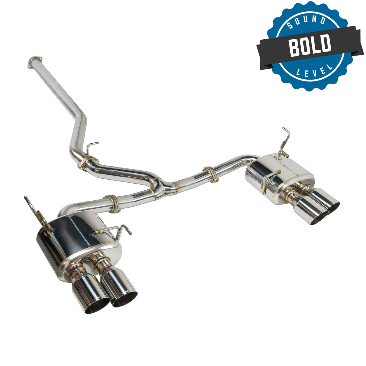 Remark 22+ Subaru WRX (VB) Sports Touring Spec - 4in. Burnt SS Quad Tips (Non-Resonated) - RK-C4076S-02T
