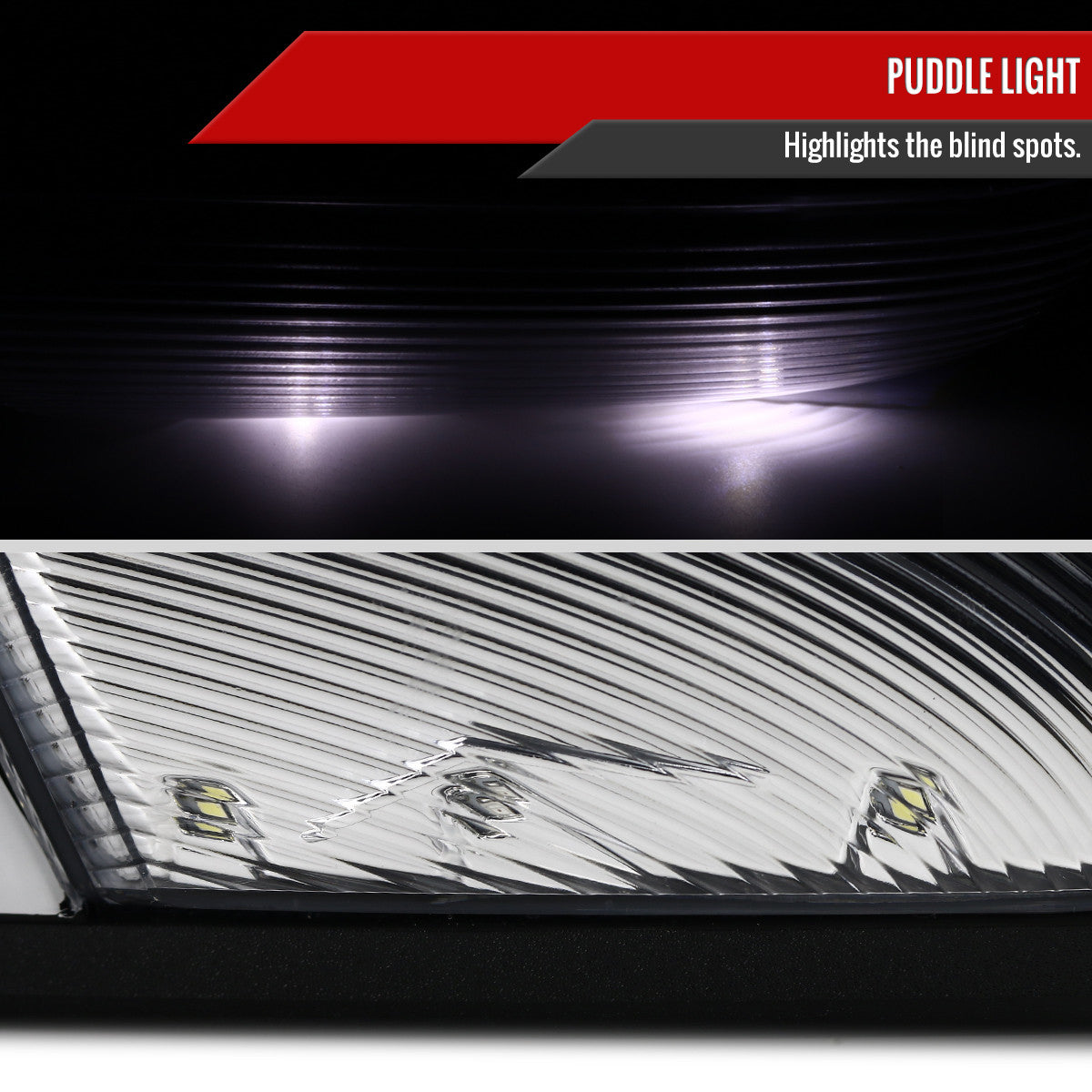 Spec-D Tuning - 2013-2019 Dodge RAM Chrome Power Adjustable, Auto-Fold, & Heated Side Mirror w/ LED Turn Signal & Puddle Light - Driver Side Only - RMV-RAM13CHP-AT-FS-L