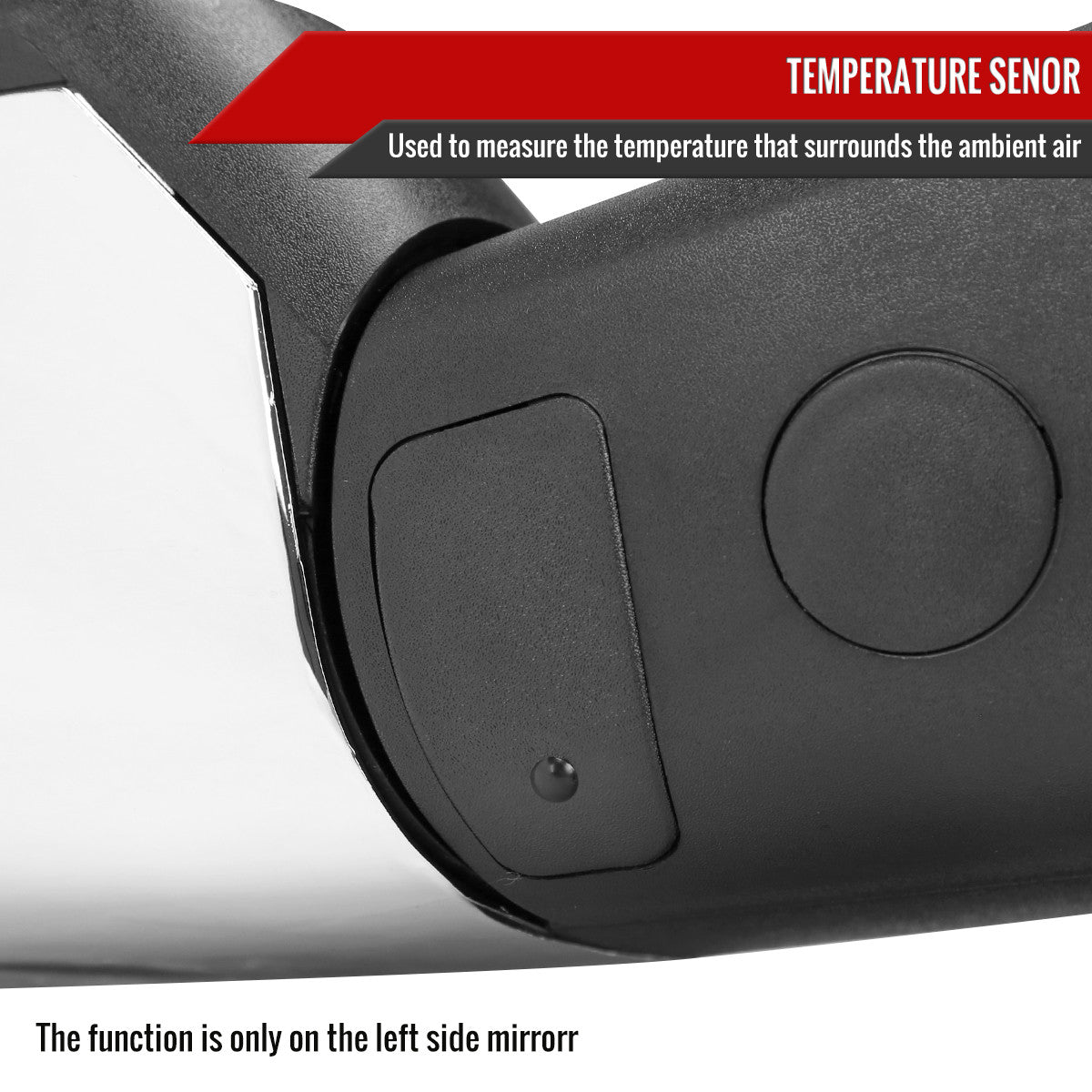 Spec-D Tuning - 2013-2019 Dodge RAM Chrome Power Adjustable, Auto-Fold, & Heated Side Mirror w/ LED Turn Signal & Puddle Light - Driver Side Only - RMV-RAM13CHP-AT-FS-L