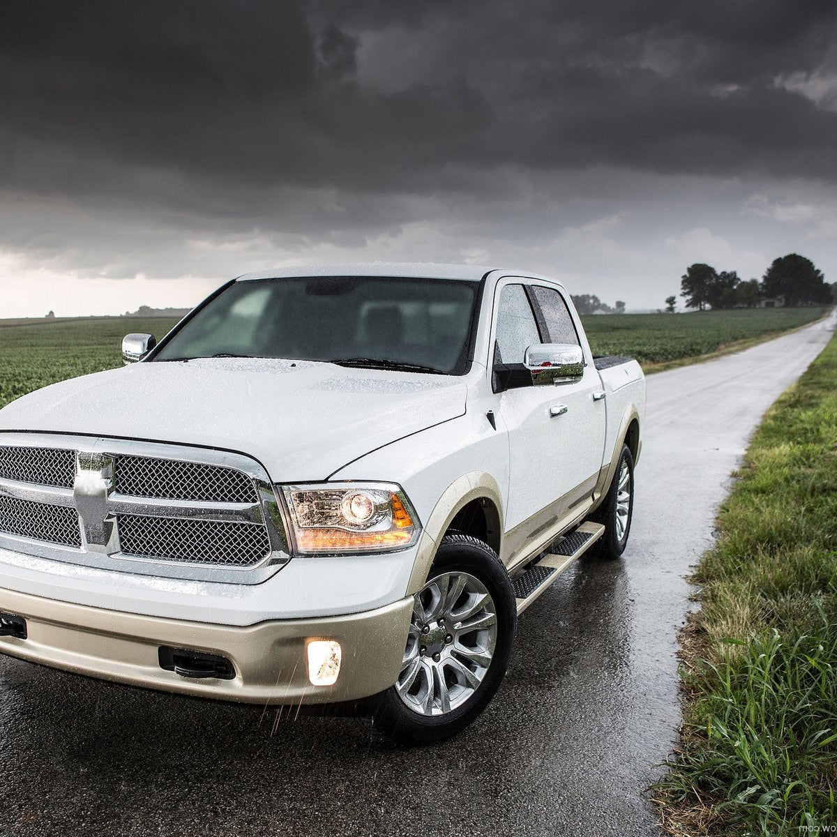 Spec-D Tuning - 2013-2019 Dodge RAM Chrome Power Adjustable, Auto-Fold, & Heated Side Mirror w/ LED Turn Signal & Puddle Light - Driver Side Only - RMV-RAM13CHP-AT-FS-L