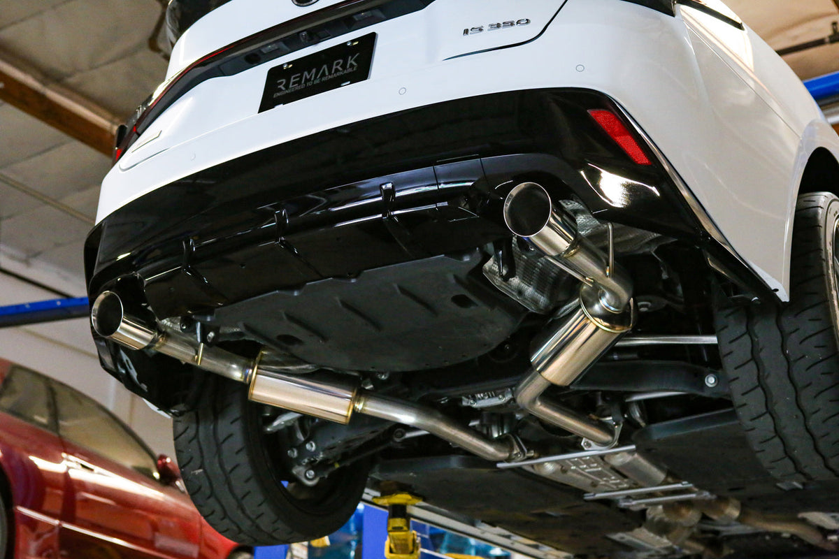 REMARK 2021+ Lexus IS300/ IS350 Axleback Exhaust - Burnt Stainless Double Wall Tip (Muffler Version) - RO-TTE4-DM