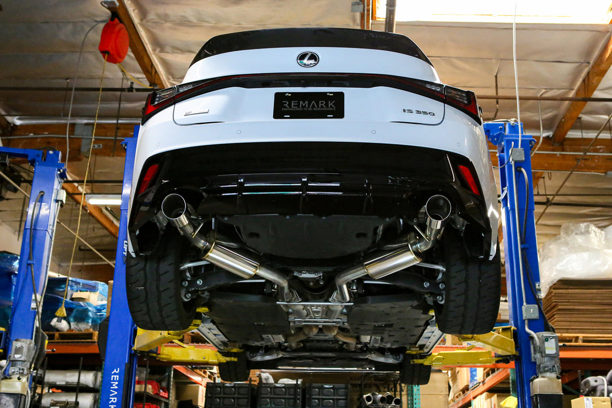 REMARK 2021+ Lexus IS300/ IS350 Axleback Exhaust - Stainless Double Wall Tip (Muffler Version) - RO-TSE4-DM