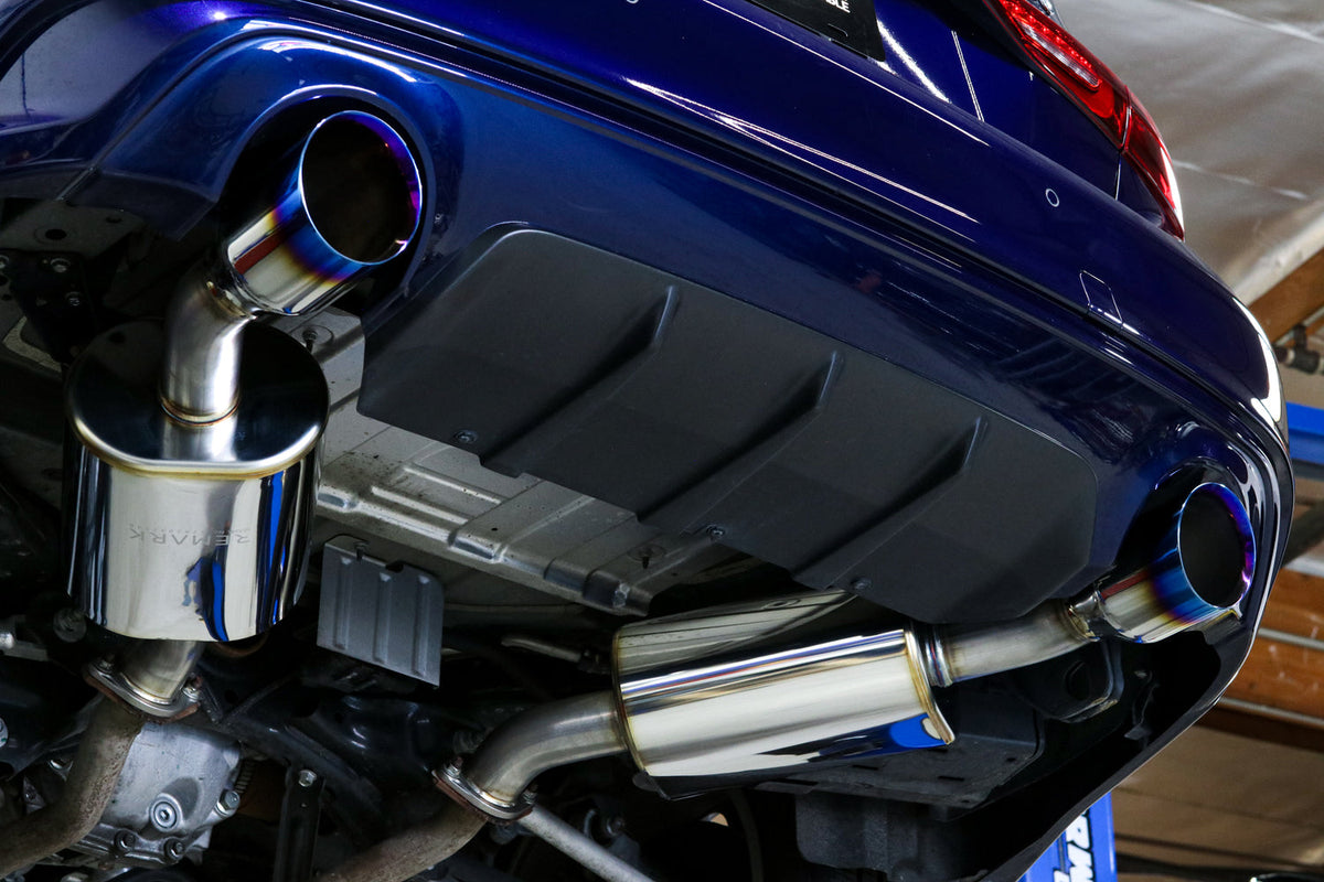 REMARK 14+ Infiniti Q50 Axleback Exhaust w/Mufflers - Burnt Double Wall Tip - RO-TTQ5-DM