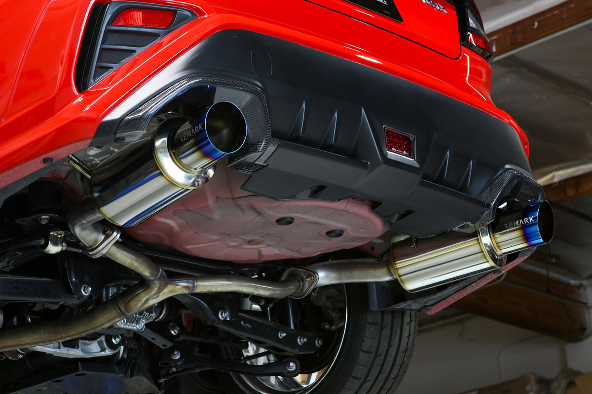 REMARK 2022+ Subaru WRX VB Axleback Exhaust - Dual R1 Spec Burnt Stainless - RO-TTVB-R1D