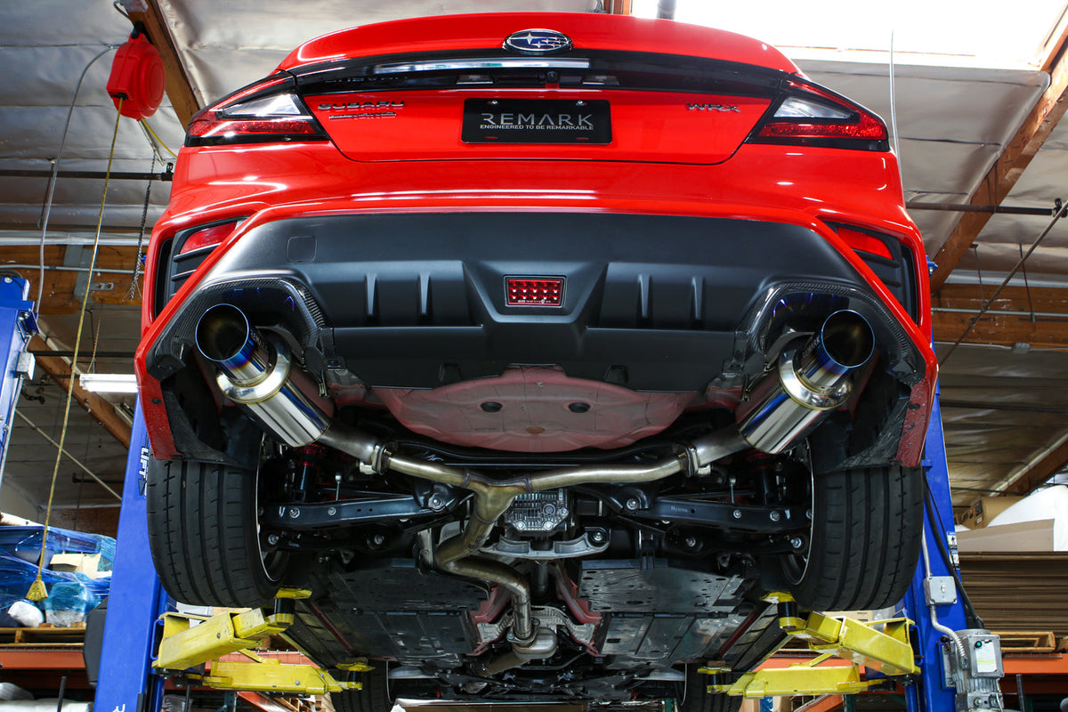 REMARK 2022+ Subaru WRX VB Axleback Exhaust - Dual R1 Spec Burnt Stainless - RO-TTVB-R1D