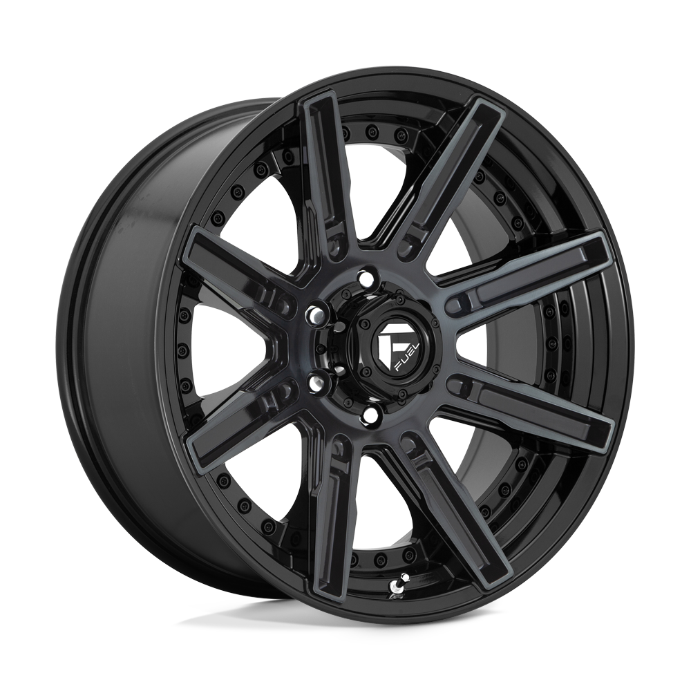 Fuel Off-Road Aluminum Wheels 20X9 Rogue D708 Gloss Machined Double Dark Tint
