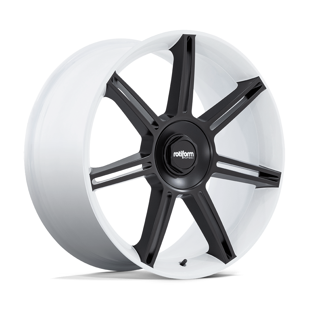 Rotiform Fra 22X12 5X130 +60MM Gloss White W/ M-Black Spokes