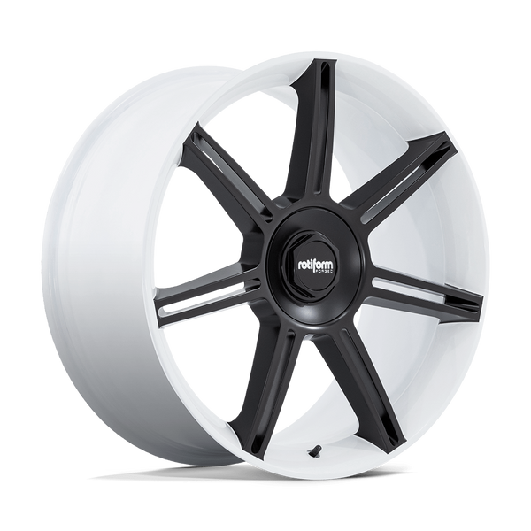Rotiform Fra 22X12 5X130 +60MM Gloss White W/ M-Black Spokes