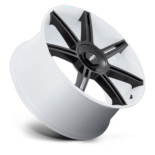 Rotiform Fra 22X12 5X130 +60MM Gloss White W/ M-Black Spokes