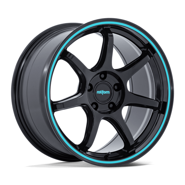 Rotiform Rc208 Bpu 19X9.5 5X114.3 +38MM Gloss Black W/ Teal Stripe