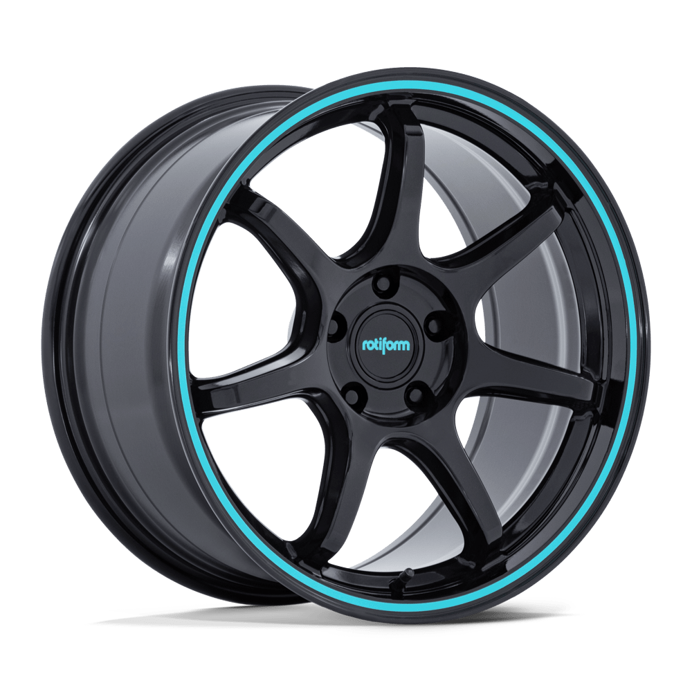 Rotiform Rc208 Bpu 19X9.5 5X112 +30MM Gloss Black W/ Teal Stripe