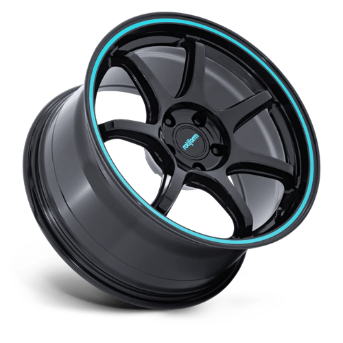 Rotiform Rc208 Bpu 18X9.5 5X100 +38MM Gloss Black W/ Teal Stripe