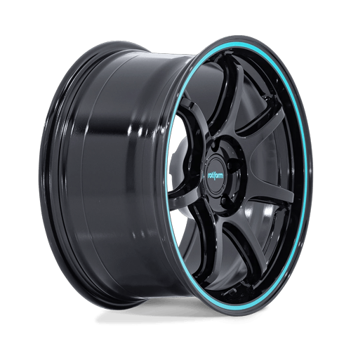 Rotiform Rc208 Bpu 18X8.5 5X120 +35MM Gloss Black W/ Teal Stripe