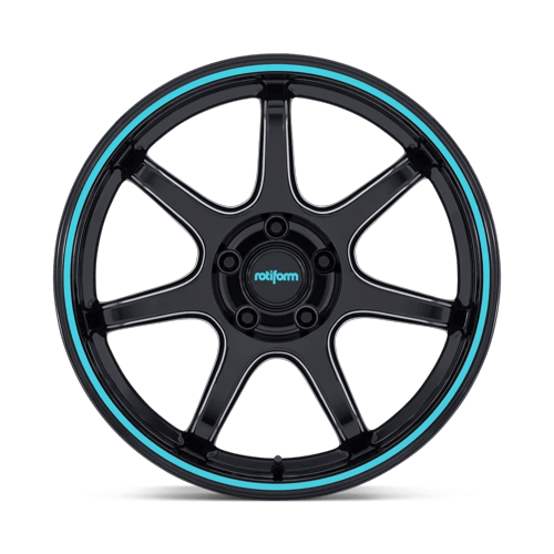 Rotiform Rc208 Bpu 18X8.5 5X114.3 +45MM Gloss Black W/ Teal Stripe