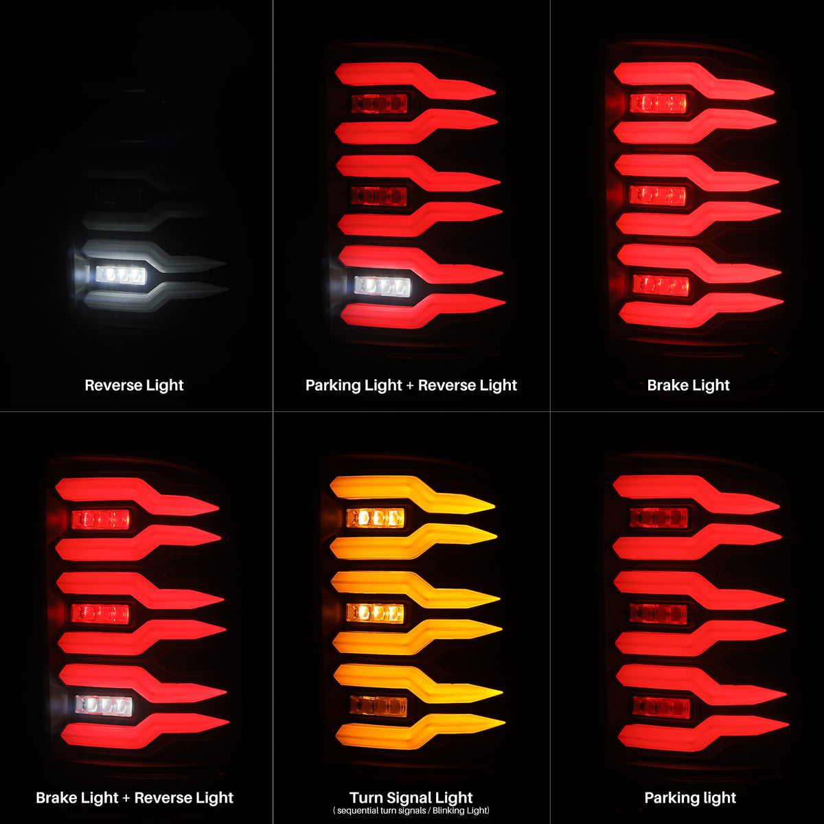 AlphaRex 07-13 GMC Sierra 1500/2500HD/3500HD Luxx Series LED Tail Lights - Alpha Black - 630070