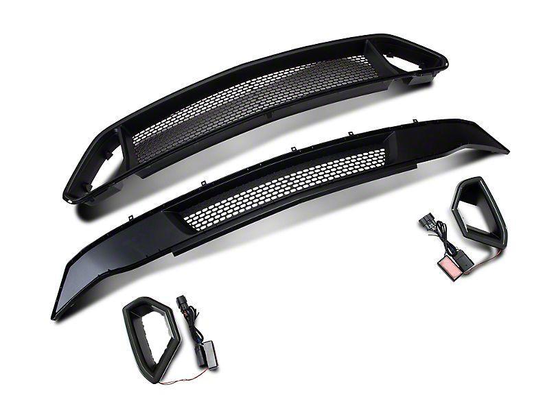 RTR Vehicles - RTR Upper and Lower Grille w/ LED Accent Vent Lights (18-23 Mustang - GT &amp; EcoBoost)