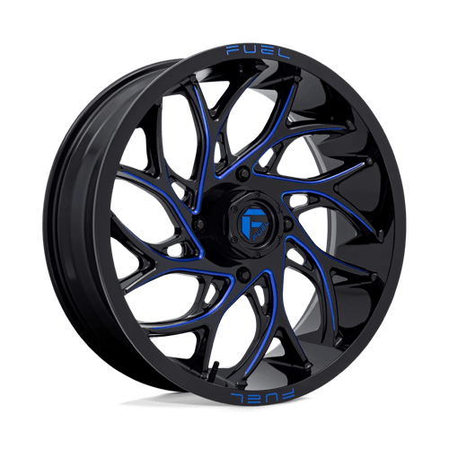 Fuel Off-Road Aluminum Wheels 18X7 Runner Utv D778 Gloss Black Milled W/ Candy Blue Tint