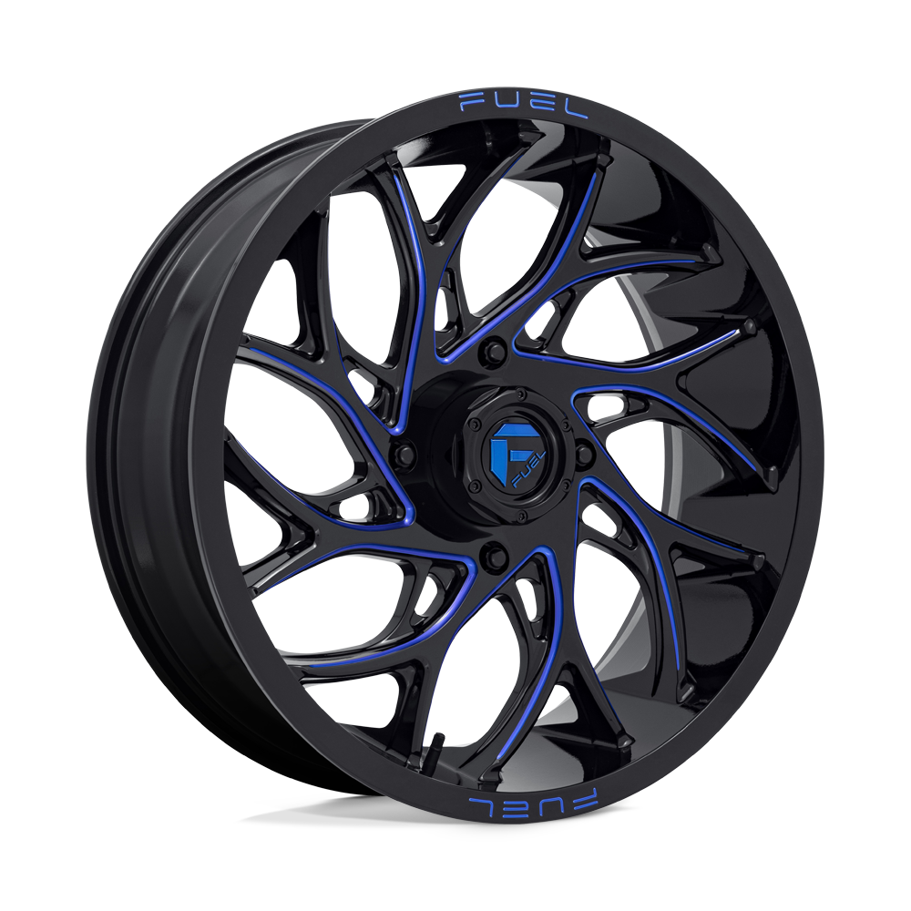 Fuel Off-Road Aluminum Wheels 18X7 Runner Utv D778 Gloss Black Milled W/ Candy Blue Tint