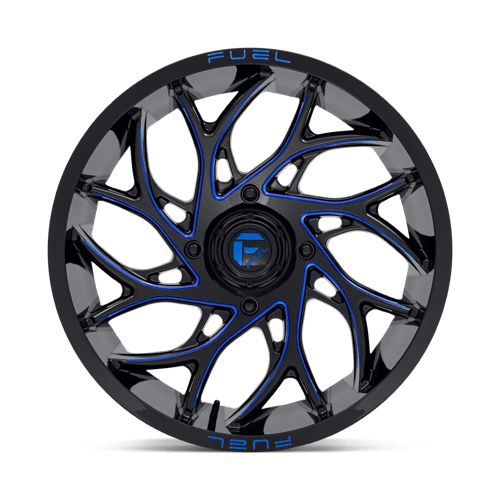 Fuel Off-Road Aluminum Wheels 20X7 Runner Utv D778 Gloss Black Milled W/ Candy Blue Tint