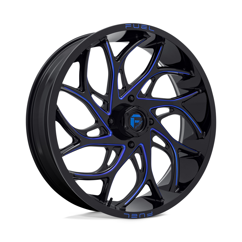 Fuel Off-Road Aluminum Wheels 24X7 Runner Utv D778 Gloss Black Milled W/ Candy Blue Tint