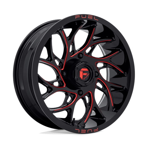 Fuel Off-Road Aluminum Wheels 18X7 Runner Utv D779 Gloss Black Milled W/ Candy Red Tint