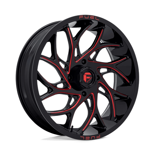 Fuel Off-Road Aluminum Wheels 22X7 Runner Utv D779 Gloss Black Milled W/ Candy Red Tint