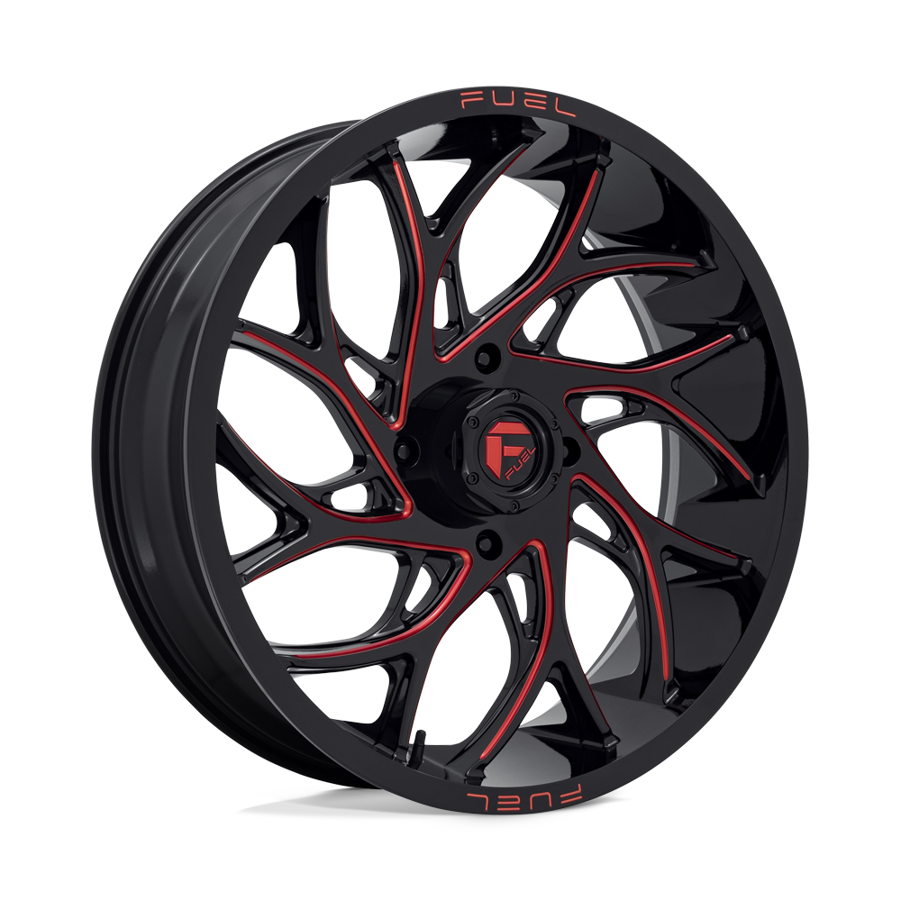 Fuel Off-Road Aluminum Wheels 22X7 Runner Utv D779 Gloss Black Milled W/ Candy Red Tint