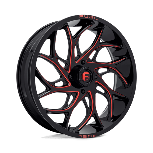 Fuel Off-Road Aluminum Wheels 24X7 Runner Utv D779 Gloss Black Milled W/ Candy Red Tint