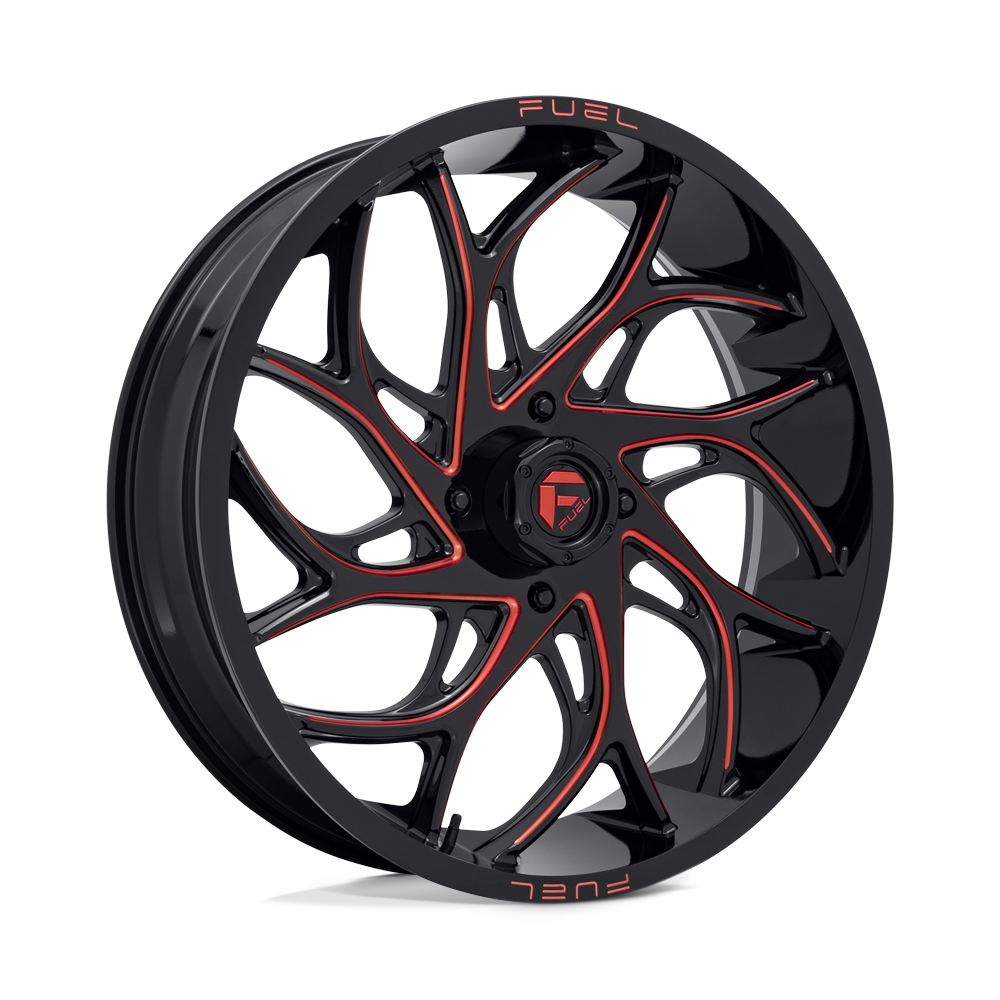 Fuel Off-Road Aluminum Wheels 24X7 Runner Utv D779 Gloss Black Milled W/ Candy Red Tint