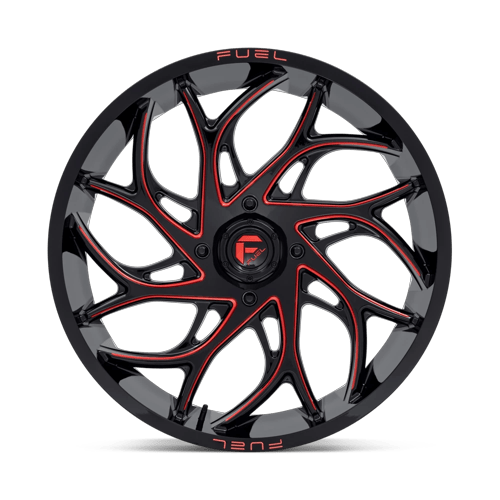 Fuel Off-Road Aluminum Wheels 24X7 Runner Utv D779 Gloss Black Milled W/ Candy Red Tint