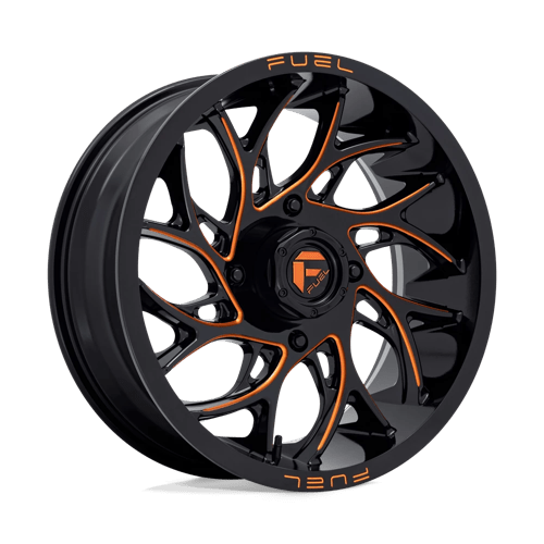 Fuel Off-Road Aluminum Wheels 18X7 Runner Utv D780 Gloss Black Milled W/ Orange Tint