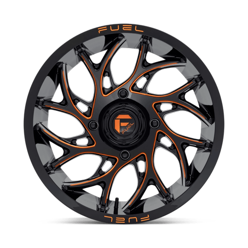 Fuel Off-Road Aluminum Wheels 22X7 Runner Utv D780 Gloss Black Milled W/ Orange Tint
