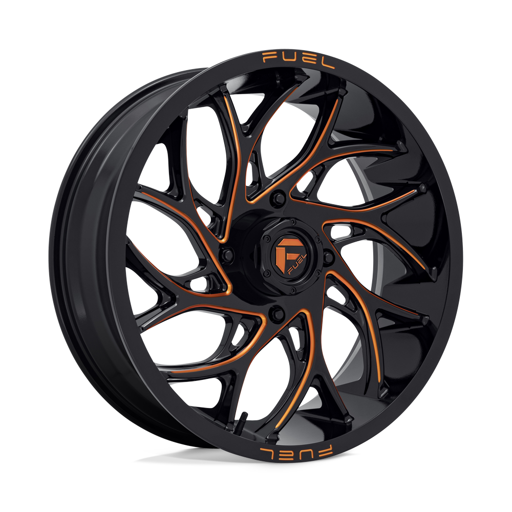 Fuel Off-Road Aluminum Wheels 20X7 Runner Utv D780 Gloss Black Milled W/ Orange Tint