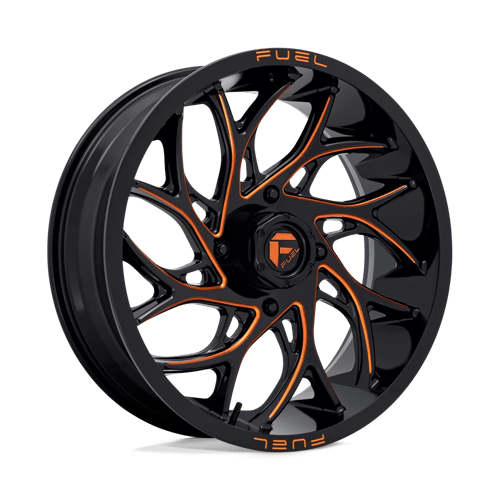 Fuel Off-Road Aluminum Wheels 20X7 Runner Utv D780 Gloss Black Milled W/ Orange Tint