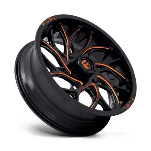 Fuel Off-Road Aluminum Wheels 20X7 Runner Utv D780 Gloss Black Milled W/ Orange Tint