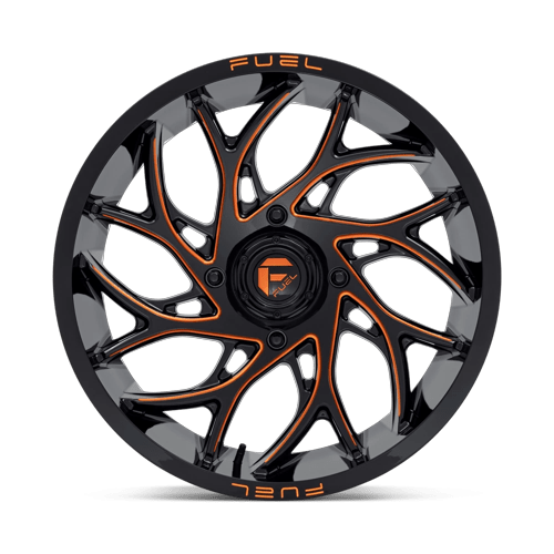 Fuel Off-Road Aluminum Wheels 20X7 Runner Utv D780 Gloss Black Milled W/ Orange Tint
