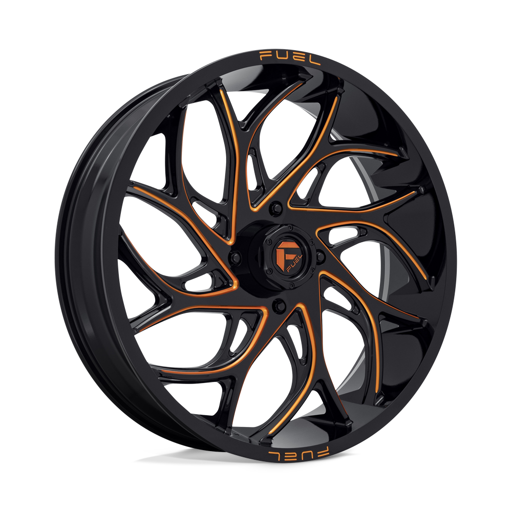 Fuel Off-Road Aluminum Wheels 24X7 Runner Utv D780 Gloss Black Milled W/ Orange Tint