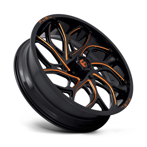 Fuel Off-Road Aluminum Wheels 24X7 Runner Utv D780 Gloss Black Milled W/ Orange Tint