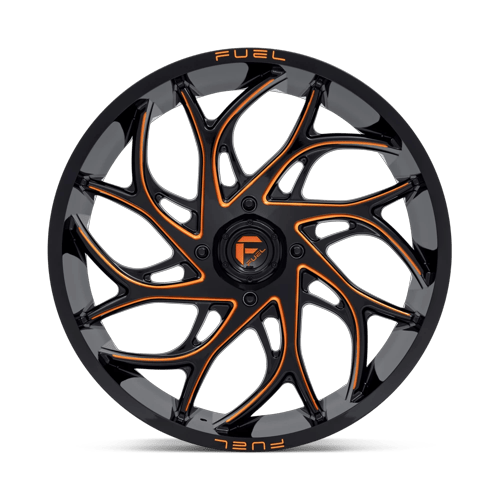 Fuel Off-Road Aluminum Wheels 24X7 Runner Utv D780 Gloss Black Milled W/ Orange Tint