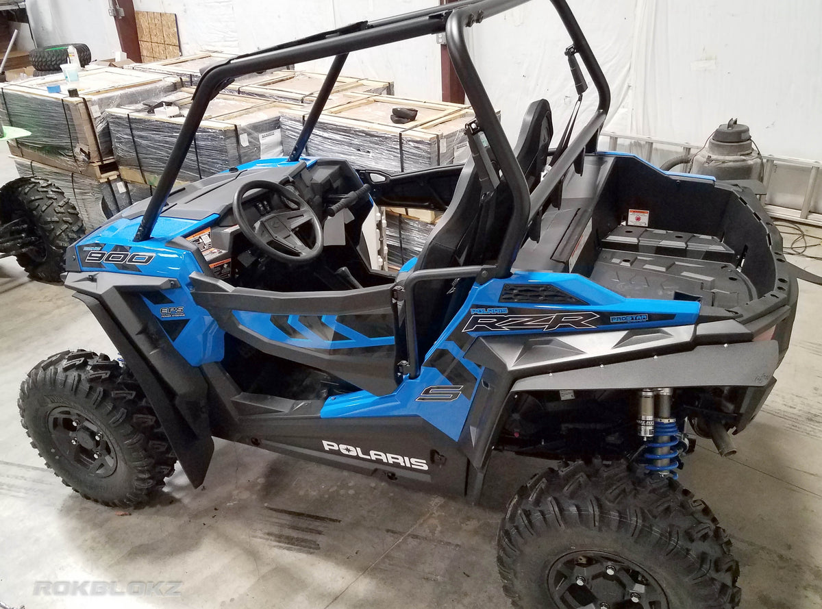 RokBlokz Polaris RZR S 900 & RZR S 1000 2015-2019 Mud Flaps / Fender Extensions, Front & Rear