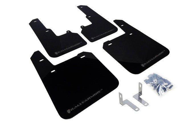 Clearance - Rally Armor 04-09 Mazda3/Speed3 Basic Black Mud Flap w/ Black Logo - RALMF9-BAS-BLK