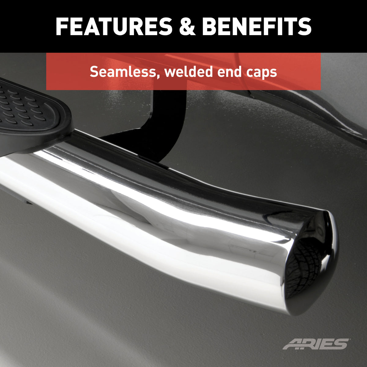 ARIES S222023-2 4-Inch Oval Polished Stainless Steel Nerf Bars, Select Toyota Tundra CrewMax